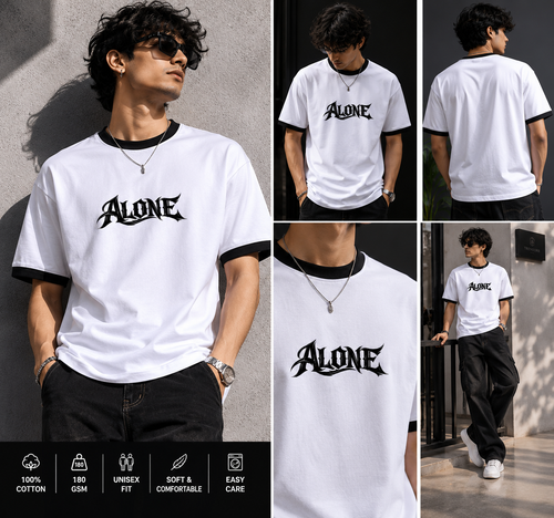 ALONE | Gothic Typography T-Shirt