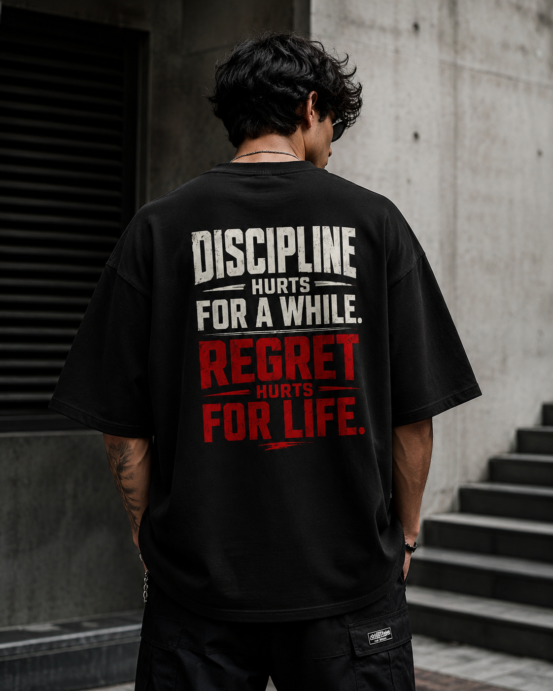 DISCIPLINE OVER REGRET OVERSIZED TEE