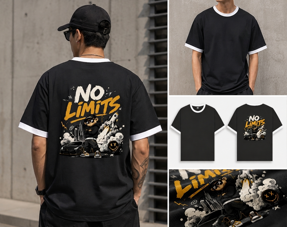 No Limits Graphic Print Premium Unisex Ringer T-Shirt | Streetwear Collection