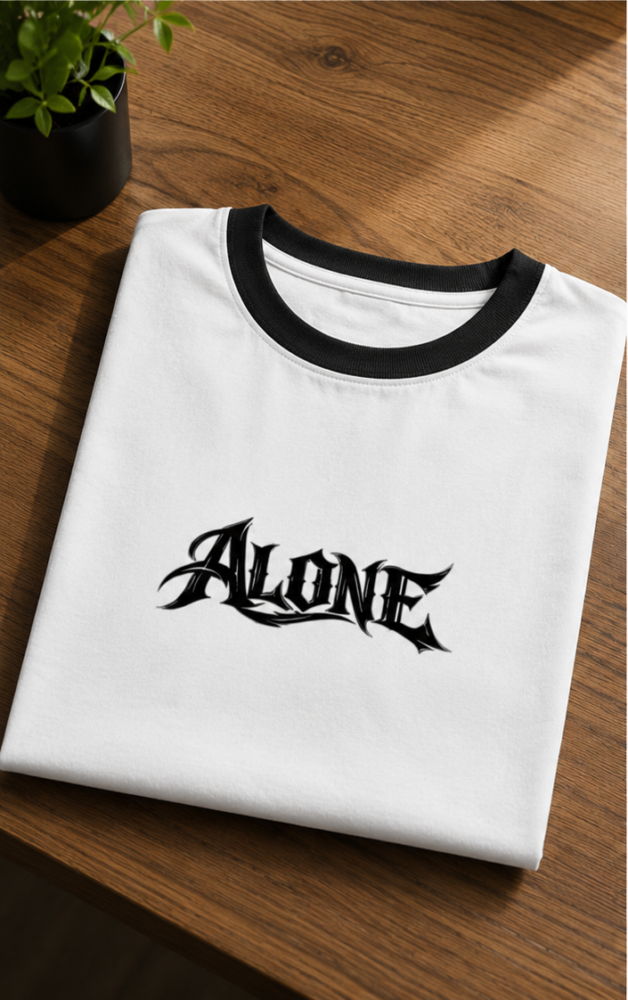 ALONE | Gothic Typography T-Shirt