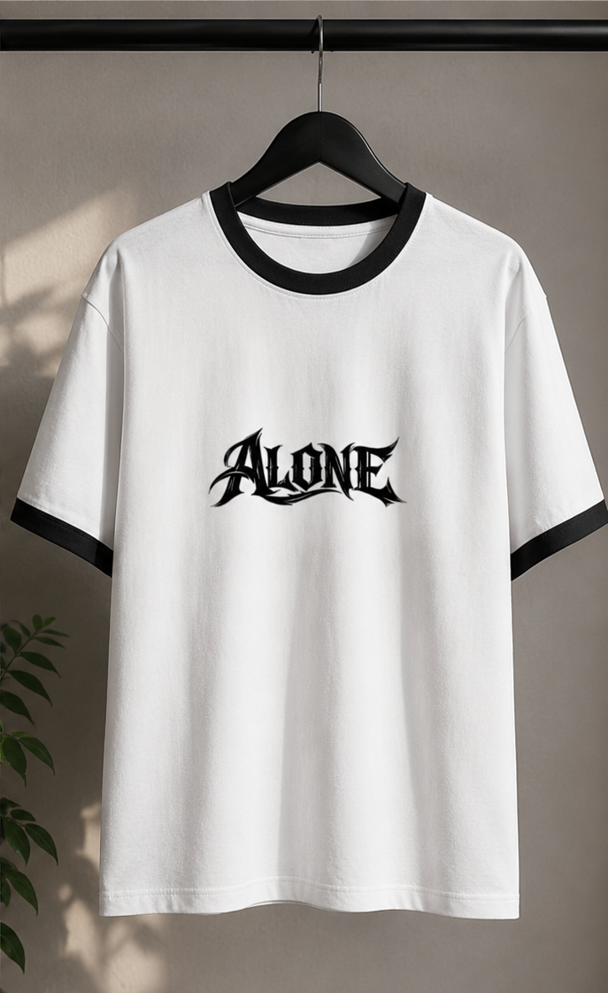 ALONE | Gothic Typography T-Shirt