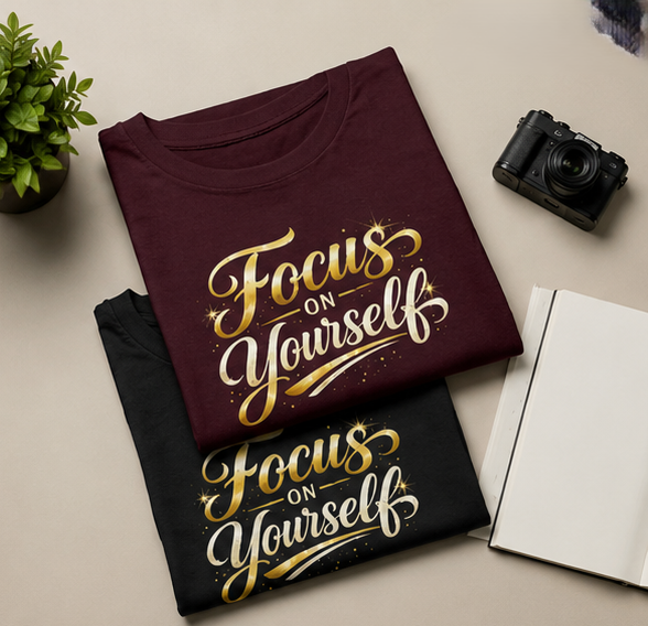 Focus on Yourself – Premium Motivational Oversized T-Shirt