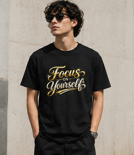 Focus on Yourself – Premium Motivational Oversized T-Shirt