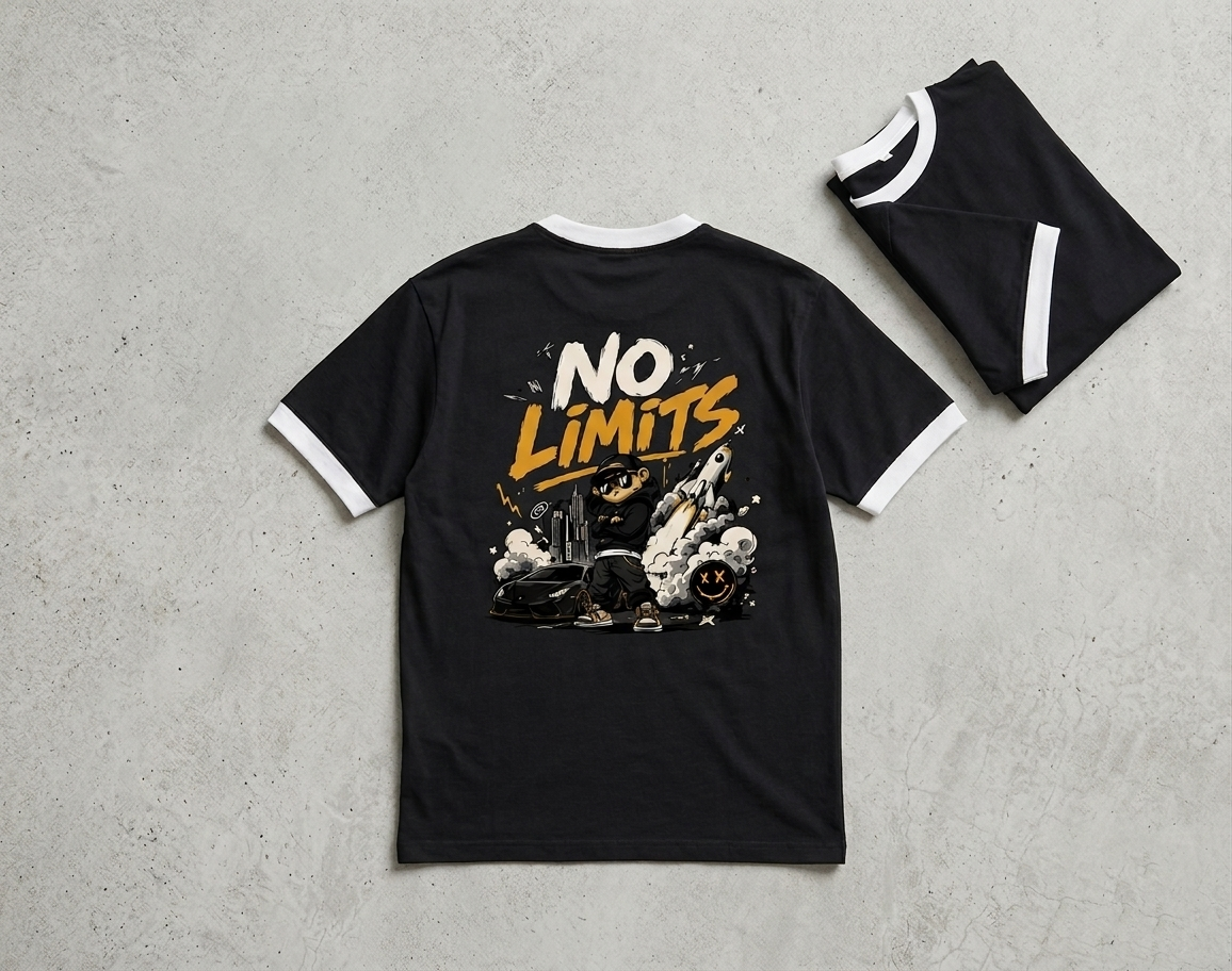 No Limits Graphic Print Premium Unisex Ringer T-Shirt | Streetwear Collection