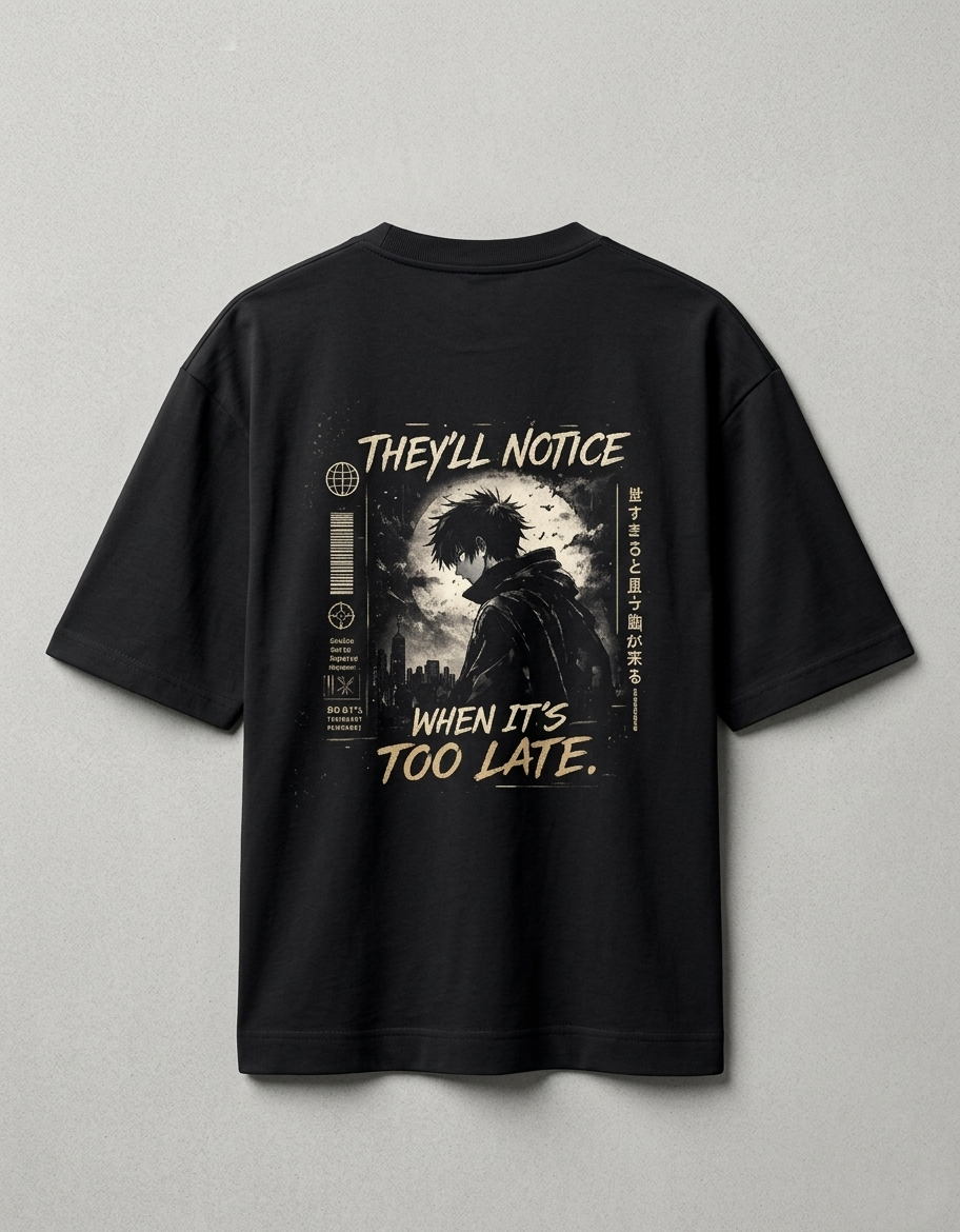 Stay Slow Oversized T-Shirt for Men & Women | Anime Back Print Streetwear | Premium Cotton Tee